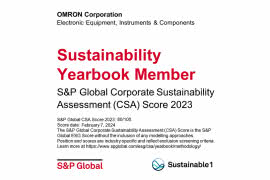 Firma OMRON wyróżniona w S&P Global Sustainability Yearbook 2024 czwarty rok z rzędu