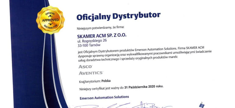 Skamer-ACM dystrybutorem Aventics 