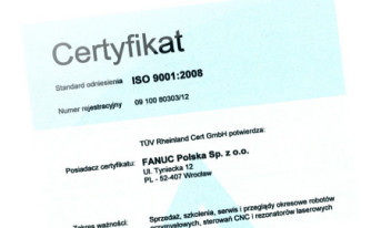 Fanuc Polska z certyfikatem ISO 9001:2008