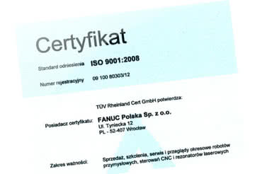 Fanuc Polska z certyfikatem ISO 9001:2008 