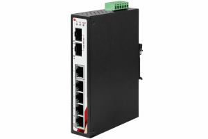 Niezarządzalny 7-portowy switch przemysłowy Gigabit Ethernet z portami SFP