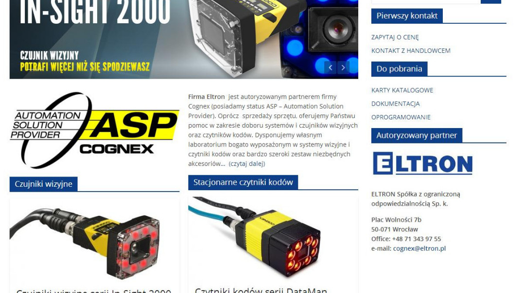 Nowa witryna internetowa poświęcona produktom firmy Cognex