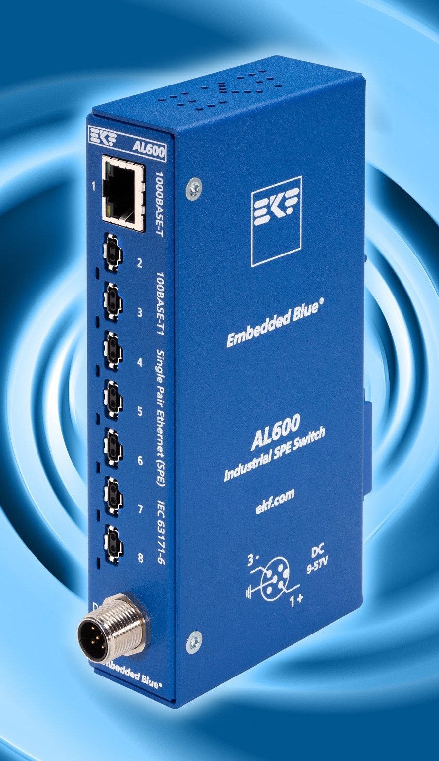 Switch przemysłowy Single Pair Ethernet z portami 1000BASE-T i 7 x 100BASE-T1