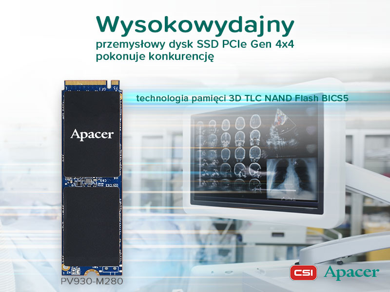 Wysokowydajny przemysłowy dysk SSD PCIe Gen4 x4 firmy Apacer pokonuje konkurencję