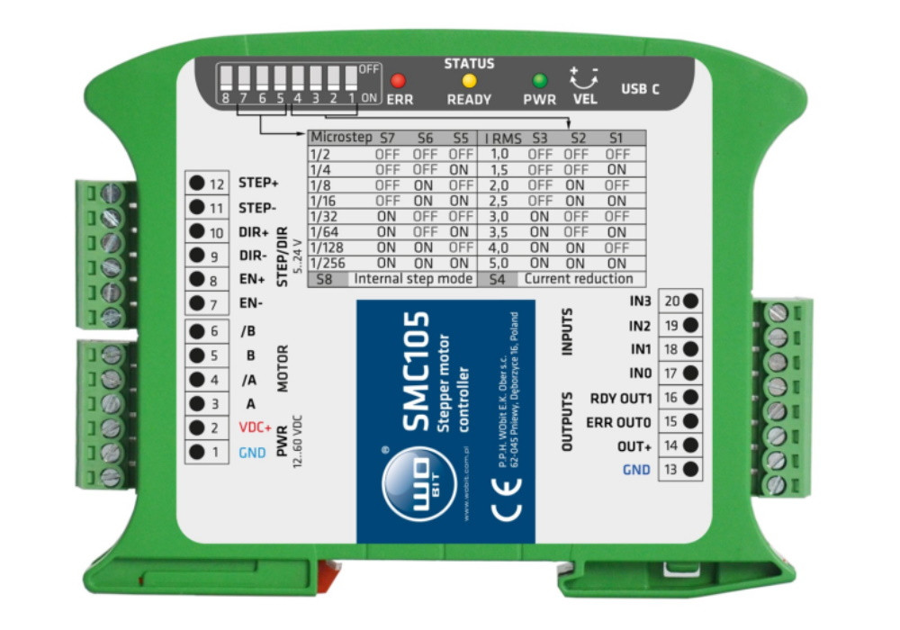 Programowalny sterownik SMC105 do silników krokowych