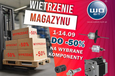Wietrzenie magazynu komponentów automatyki WObit z rabatem do 50%