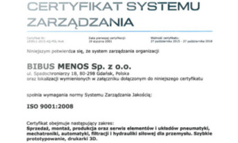 Certyfikat ISO dla Bibus Menos