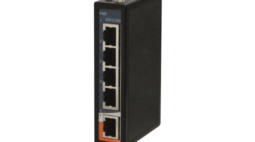5-portowy niezarządzalny switch Fast Ethernet na zakres temperatury roboczej od -40 do +75°C