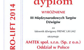 Firma AMTEK wyróżniona za FRENIC Lift LM2