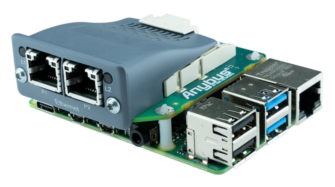 Płytka adaptera do komunikacji Raspberry Pi z modułami Anybus CompactCom
