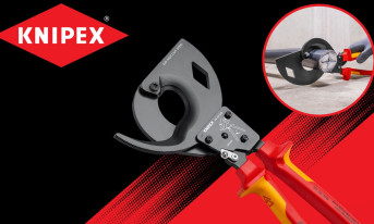 Nożyce kablowe KNIPEX z mechanizmem zapadkowym do przewodów o dużych przekrojach
