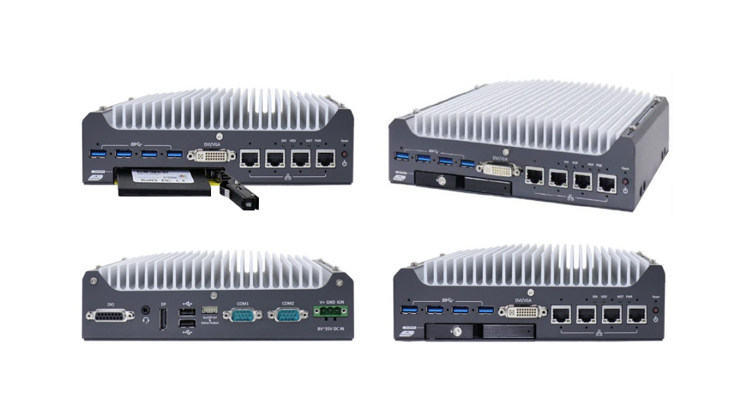 Bezwentylatorowy komputer przemysłowy z kieszenią na dysk HDD/SSD hot-swap
