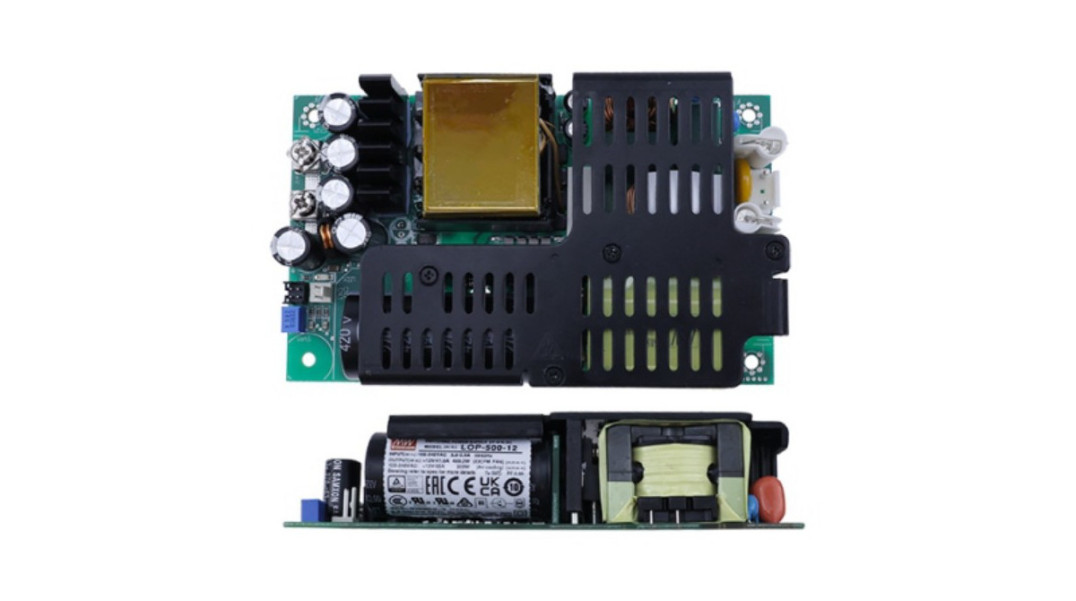 Niskoprofilowe zasilacze sieciowe open-frame 127 x 76 mm o mocy znamionowej do 600 W