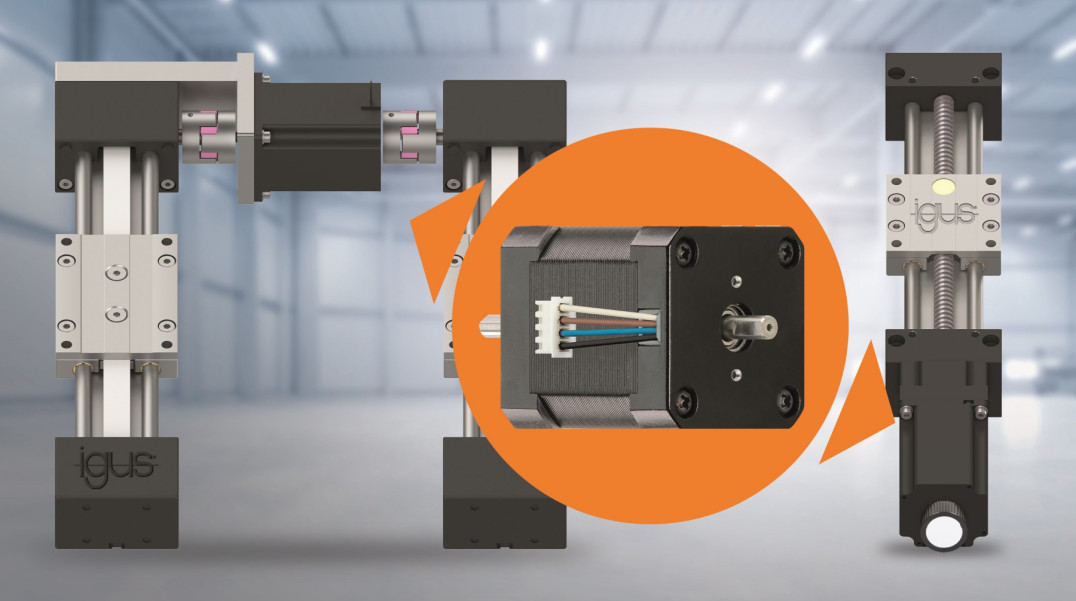 Silnik krokowy z podwójnym wałem