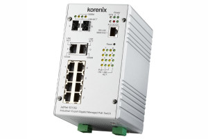 8-portowy switch Ethernet PoE+ 802.3at z dwoma portami optycznymi