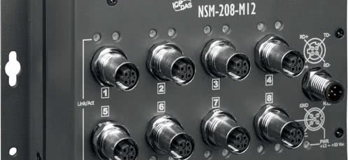 NSM-208-M12 - przemysłowy switch ethernetowy dla kolei 