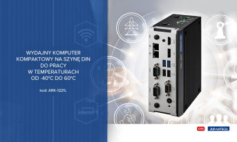 Wydajny komputer kompaktowy na szynę DIN do pracy w temperaturach -40 - 60°C