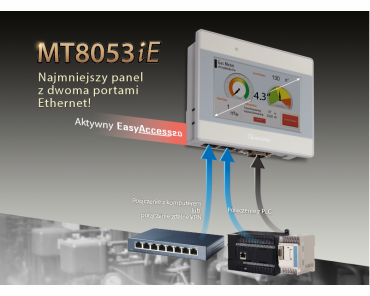 MT8053iE - najmniejszy panel z dwoma portami Ethernet