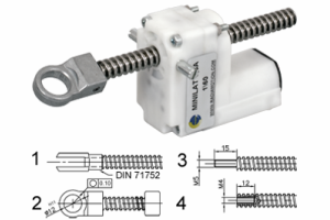 Mini siłownik elektryczny MLAT z tworzywa, beztłoczyskowy