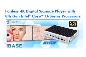 Signage Player z mikroprocesorem Core U-Series 8. generacji i obsługą dwóch wyświetlaczy 4K