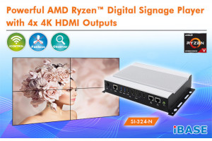 Signage Player do współpracy z 4 wyświetlaczami o rozdzielczości 4k