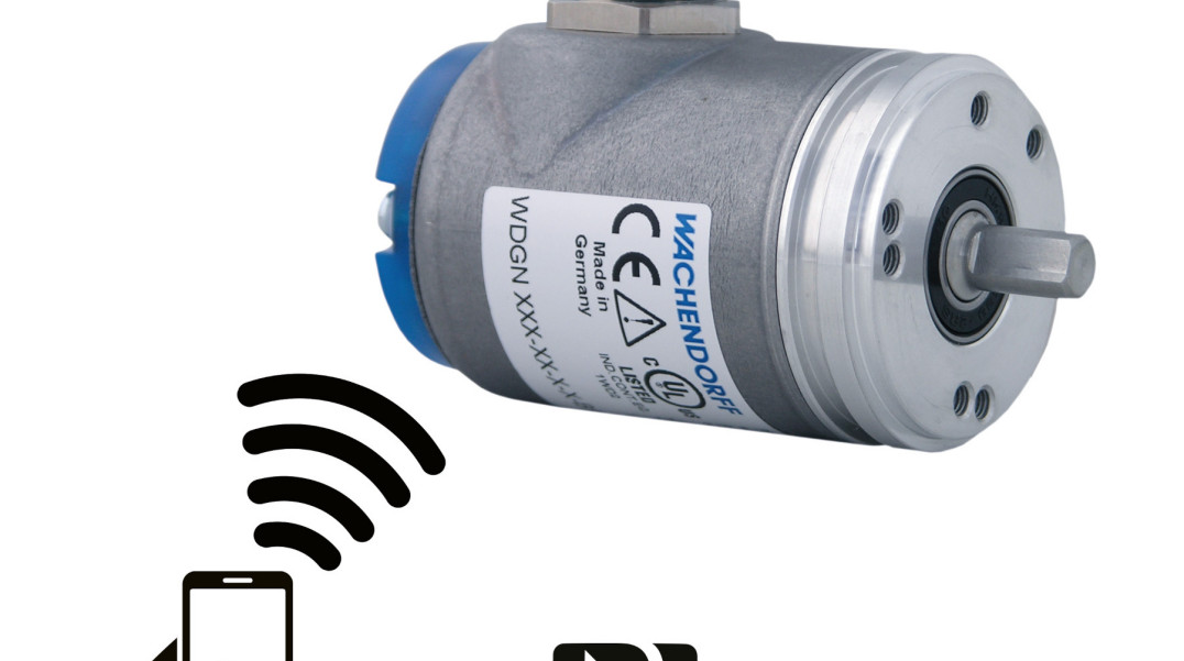 Magnetyczny enkoder obrotowy z bezprzewodowym konfigurowaniem parametrów pracy przez NFC