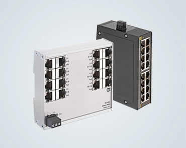 16-portowe switche ethernetowe Ha-VIS eCon w obudowach małogabarytowych