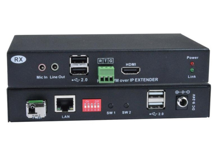 Ekstender KVM o przepustowości 10,2 Gbps z kablem Cat 6/7 lub światłowodem LC