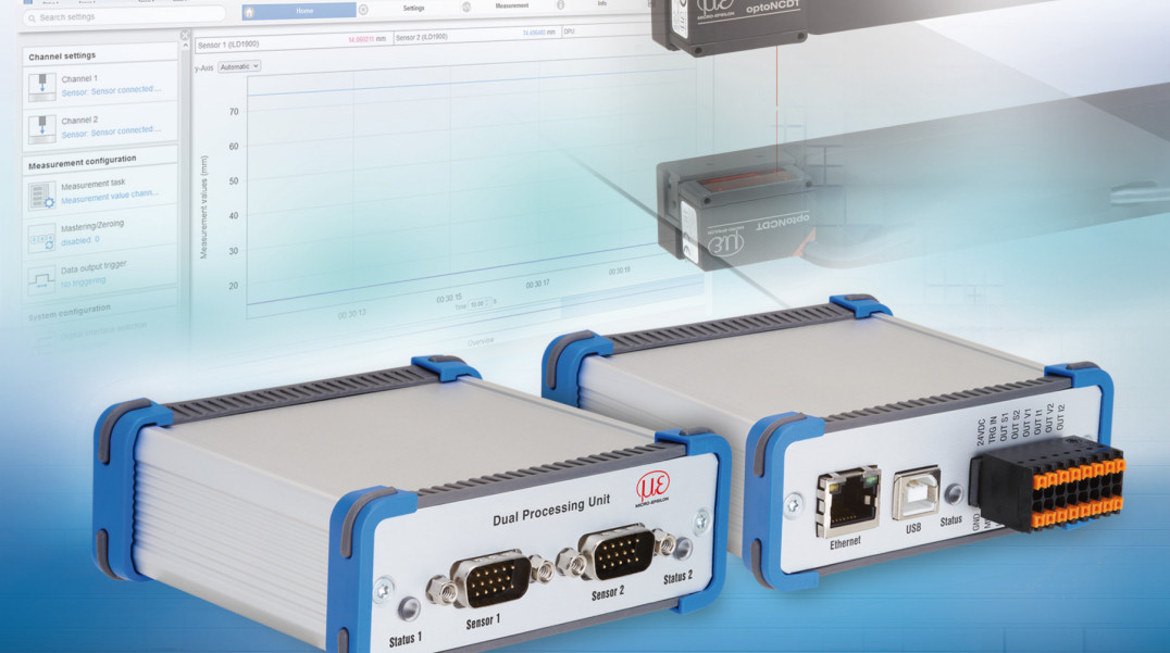 Moduł do synchronicznego rejestrowania i obliczania parametrów z dwóch czujników