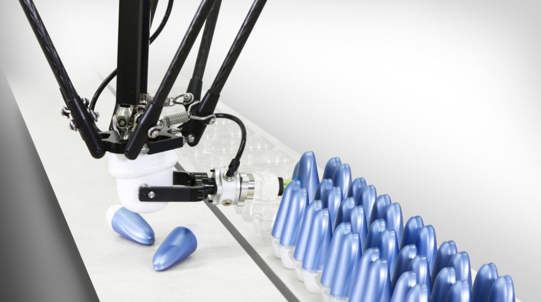 Szybki 5-osiowy robot Delta do pobierania, pakowania i reorientacji lekkich produktów