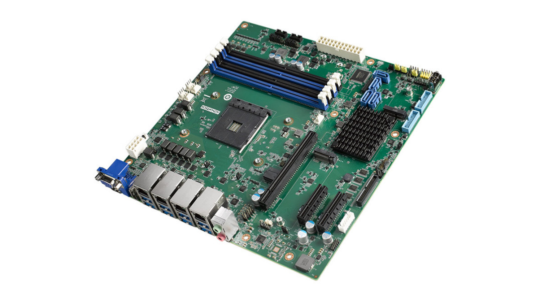 Przemysłowa płyta główna formatu Micro-ATX do mikroprocesorów AMD Ryzen Embedded 5000