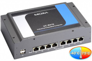 UC-8418 - Wbudowany mini komputer przemysłowy z 8 x RS-232/422/485, 3 x LAN, DIO, Switch 8 x Eth, CompactFlash, USB