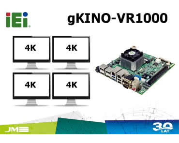 iEi gKINO-VR1000 – płyta główna z procesorem AMD Ryzen oraz możliwością podłączenia 4 wyświetlaczy wysokiej rozdzielczości