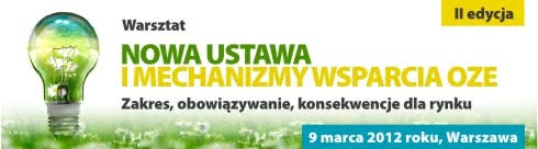 Warsztaty - Nowa ustawa i mechanizmy wsparcia OZE 