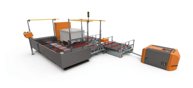 W pełni automatyczny transport wyrobów przy udziale systemu platform oraz AGV by Myzer 