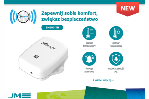 Czujnik temperatury i wilgotności EM300-TH od Milesight działający w sieci LoRaWAN oraz posiadający własną aplikację