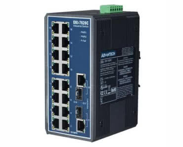 Wydajny, przemysłowy 16-portowy switch Ethernet