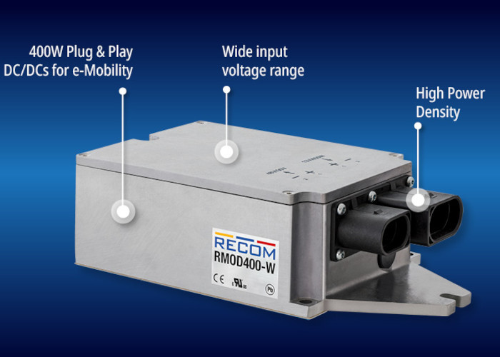 400-watowe konwertery DC-DC o stopniu ochrony IP69K do aplikacji e-mobility