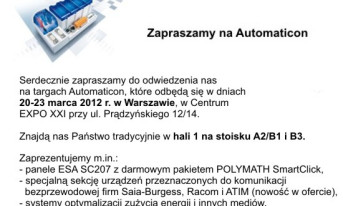 Zapraszamy na Automaticon 2012