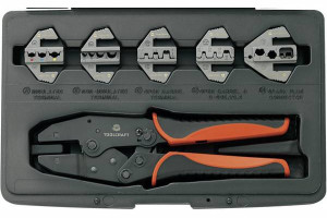 Zacisrkarka TOOLCraft z 5 wymiennymi matrycami zagniatającymi