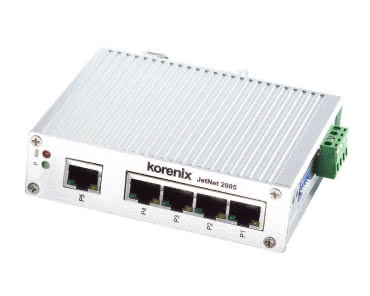 Przemysłowy 5-portowy switch Fast Ethernet w obudowie o szerokości 30 mm