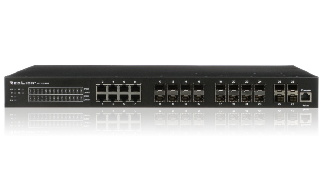 28-portowy przemysłowy switch Gigabit Ethernet Layer 3