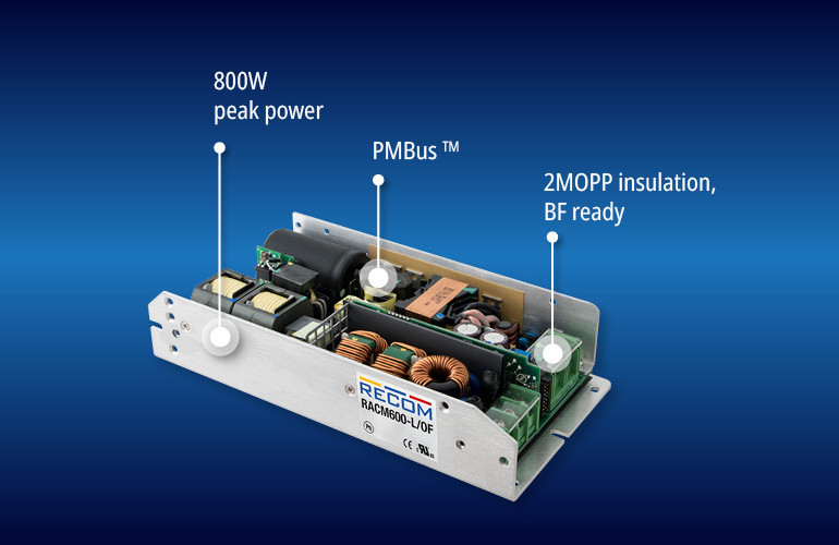 600-watowy zasilacz sieciowy RACM600-L w nowych wersjach o napięciu wyjściowym 12 VDC i 48 VDC