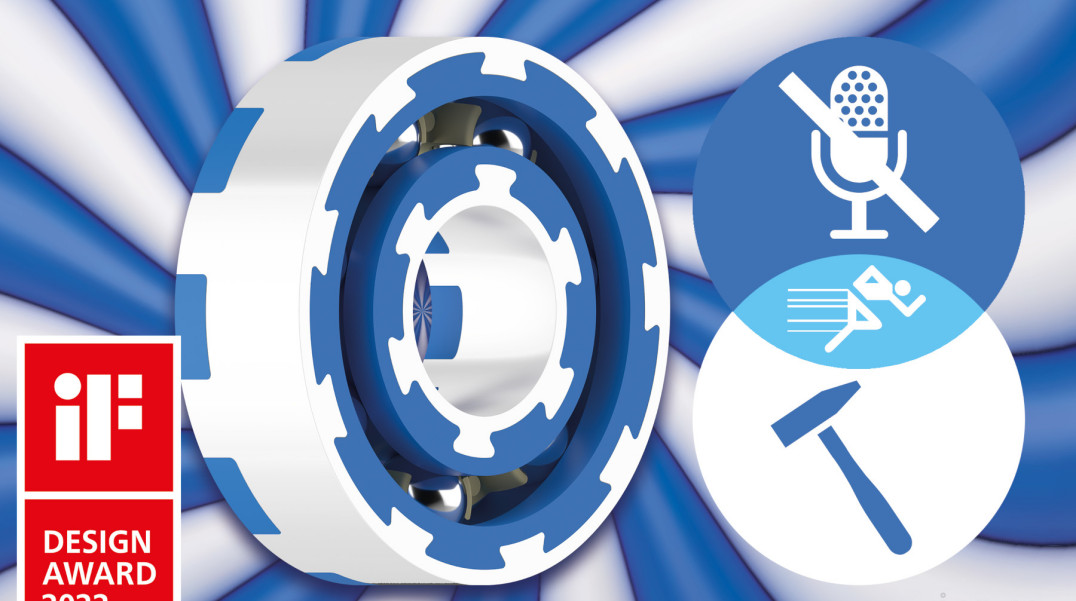 Dwukomponentowe łożysko kulkowe o cichej pracy i dużej odporności na zużycie