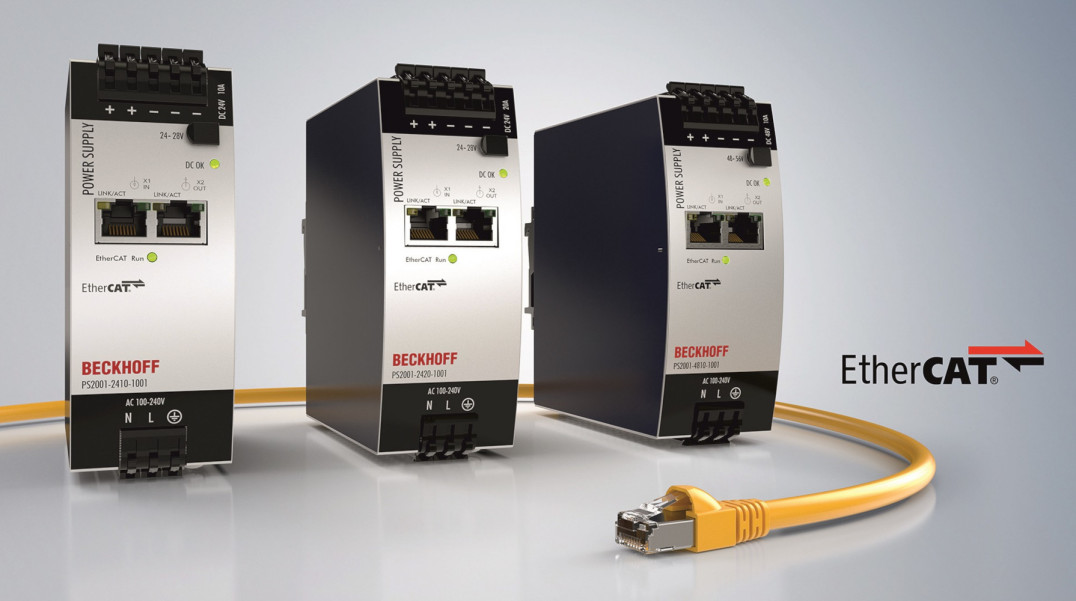 Zasilacze sieciowe z interfejsem EtherCAT do monitorowania parametrów systemu