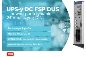 Zasilacze DIN Rail DC UPS firmy FSP dostępne w ofercie CSI