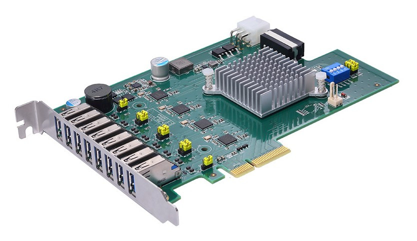 Karta PCIe x4 z czterema niezależnymi kontrolerami USB 3.0 host
