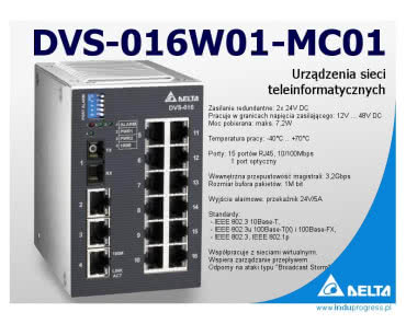 Switch przemysłowy DVS-016W01-MC01 z wyjściem alarmowym