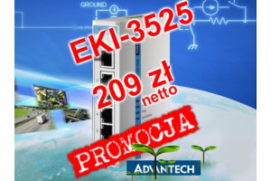 EKI-3525 - Przemysłowy switch firmy Advantech o niskim zużyciu energii w promocyjnej cenie 209 zł netto.