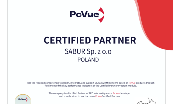 Nowy Certyfikat Partnera PcVue dla SABUR!